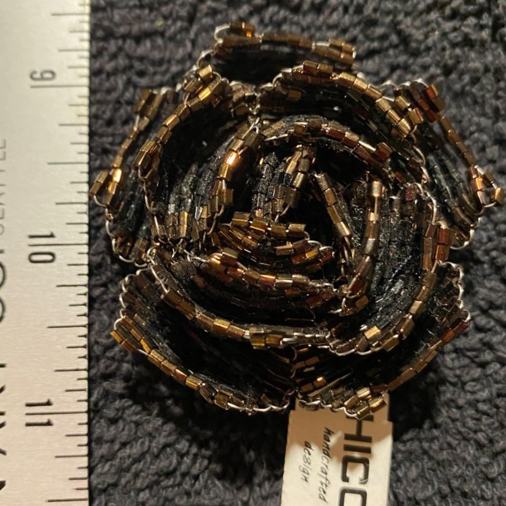 CHICO's Brown Beaded lapel pin
